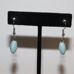 Beautiful Silver & Light Blue Dangle Earrings – 1.5" Soft Glow · Lightweight